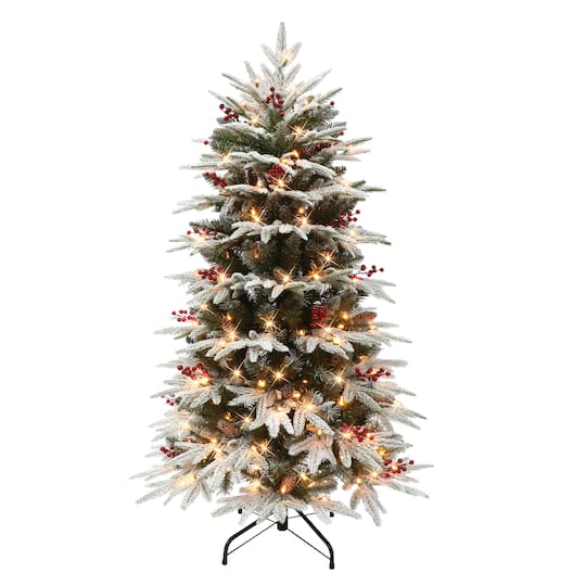 4.5ft. Pre-Lit Halifax Fir Artificial Christmas Tree, Clear Lights